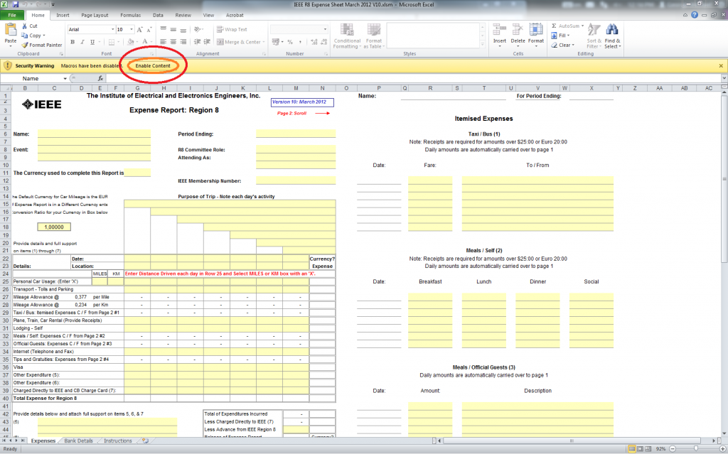 IEEE R8 Expense Sheet March 2012 V10 - Enable Content